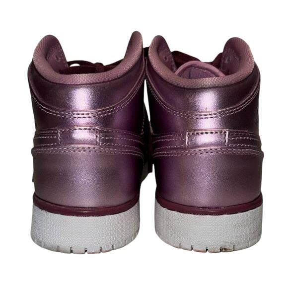 Nike Air Jordan Retro Mid Patent Leather Trainers Pink Rose AV5174-640 - Picture 3 of 6